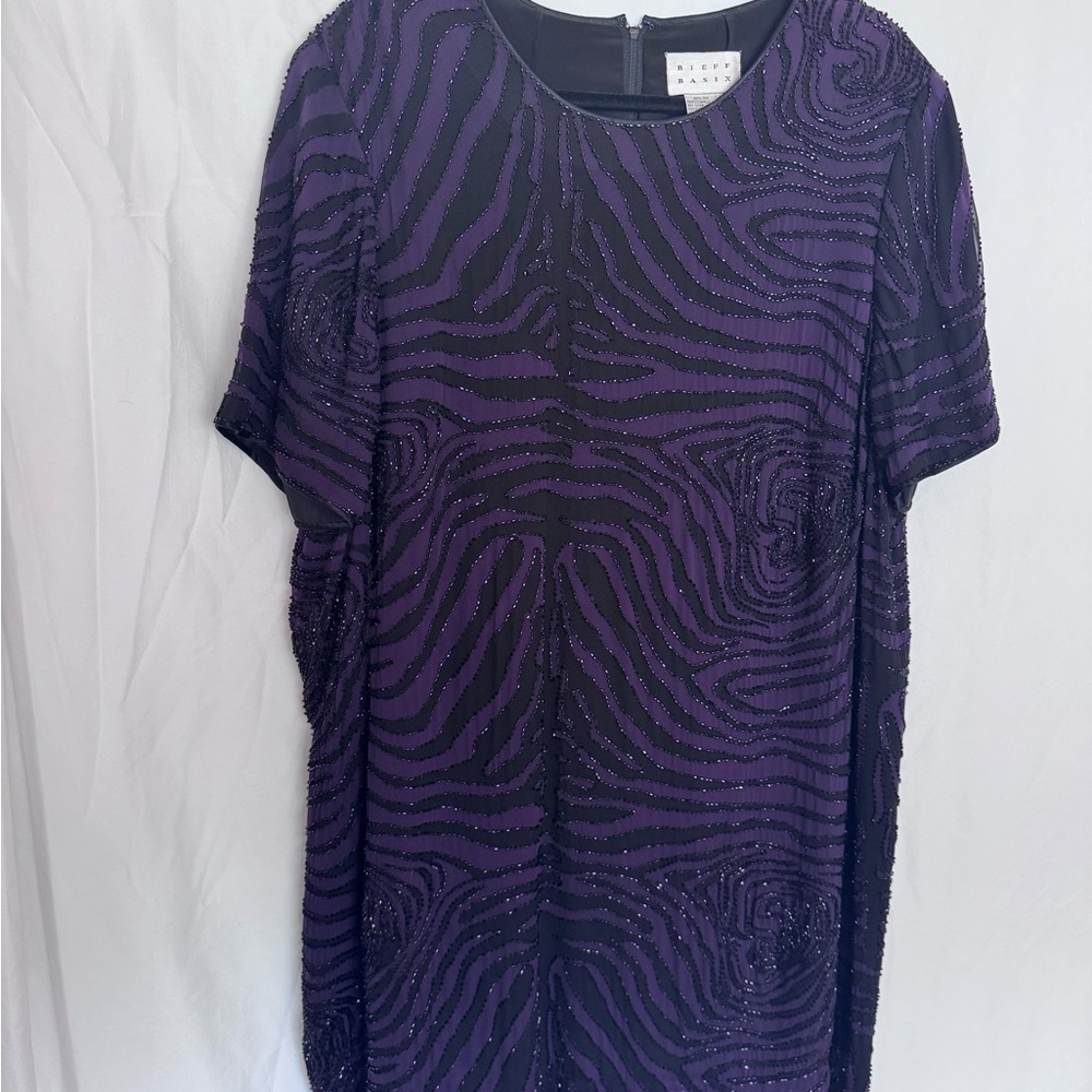 Purple and Black Zebra Print embellished Dress